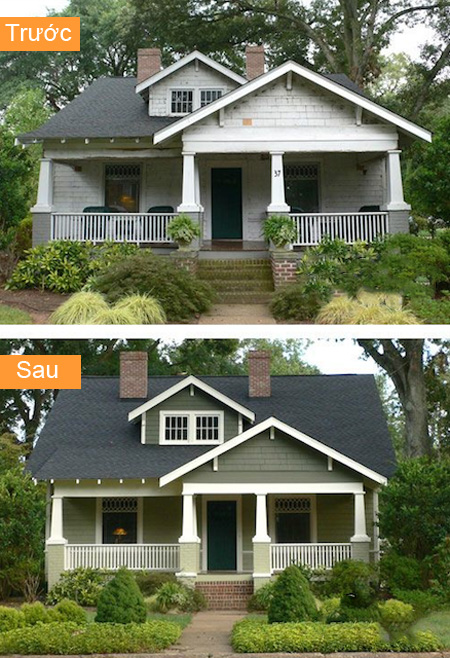 Nếu không muốn đầu tư quá nhiều, bạn vẫn có thể tân trang ngôi nhà  với các chi tiết nhỏ ít tốn kém như sơn lại mặt tiền, cắt tỉa sân vườn1