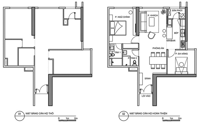 thiết kế căn hộ 70m2