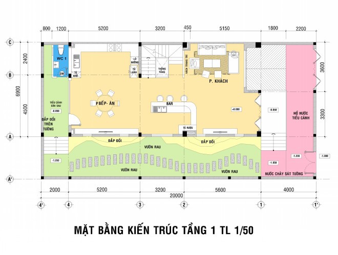 Mặt bằng tư vấn thiết kế tầng 1