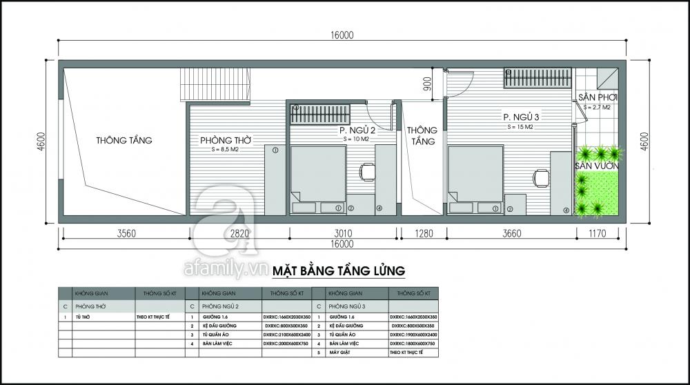 mặt bằng tầng lửng