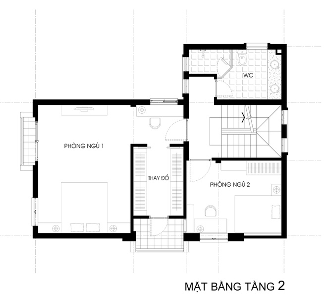 Bản vẽ mặt bằng tầng 2