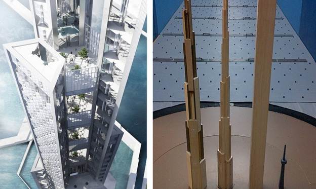 Sky Mile Tower là một khu dân cư cao trên 1.600m với không gian công cộng gồm khu mua sắm, khách sạn, nhà hàng, thư viện, phòng khám,... nhà ở sinh thái