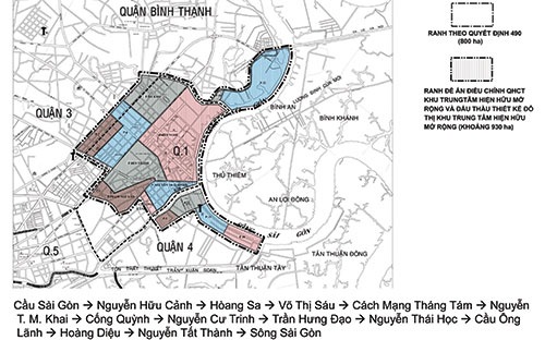 Tp.HCM: Mở rộng và chia trung tâm TP thành 5 phân khu