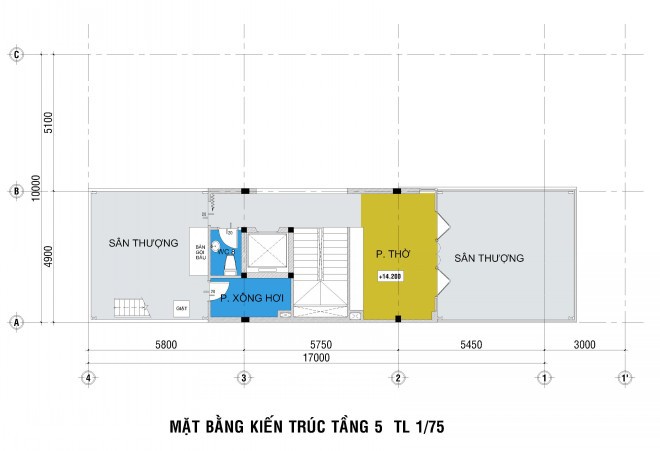 Mặt bằng tư vấn thiết kế tầng 5.