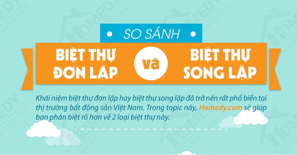 So sánh biệt thự song lập và  biệt thự đơn lập