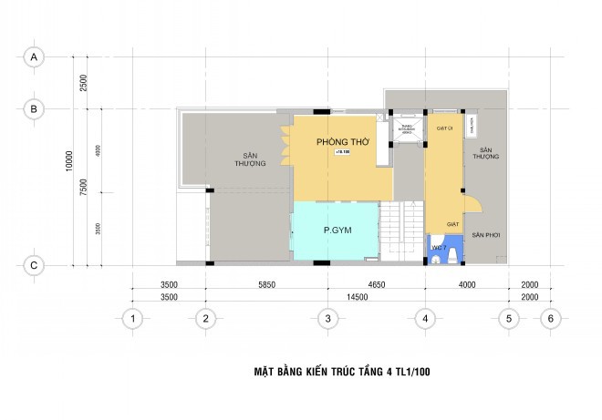 Mặt bằng kiến trúc tầng 4