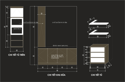 Các chi tiết nội thất khu bếp.