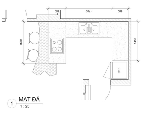 thiết kế bếp nhỏ