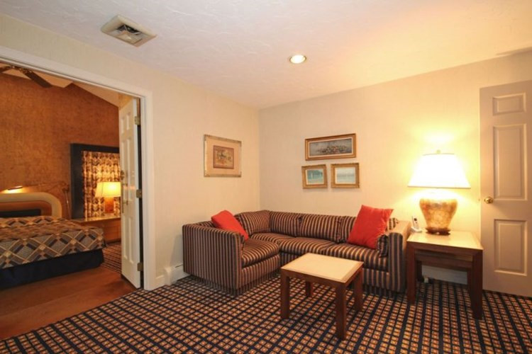 Tấm thảm trải sàn caro hài hòa với bộ sofa kẻ sọc cá tính. không gian nhà đẹp