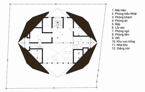 Bố trí tầng 2 của ngôi nhà