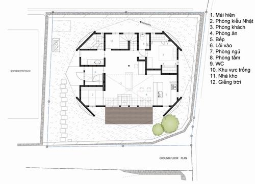 Bố trí tầng một của ngôi nhà