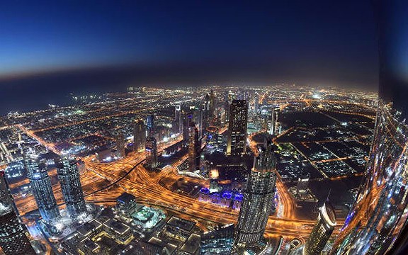 thành phố Dubai về đêm