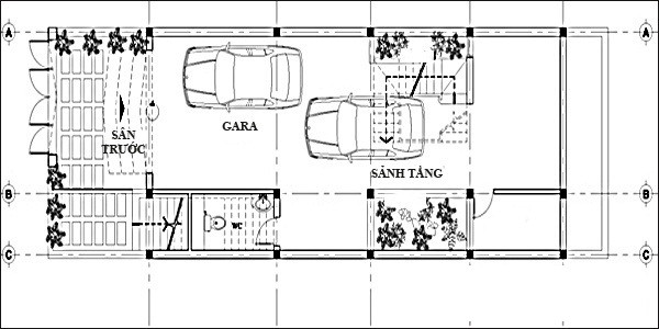 Tầng hầm của ngôi nhà 4 tầng