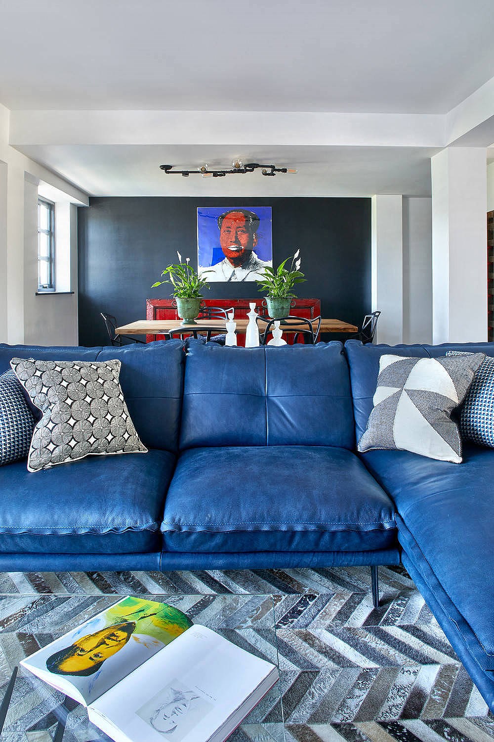 bộ sofa màu xanh dương
