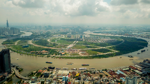 Khu đô thị mới Thủ Thiêm, quận 2, TP HCM thu hút nhà đầu tư châu Á  ​trong vài năm qua. Ảnh: Quỳnh Trần