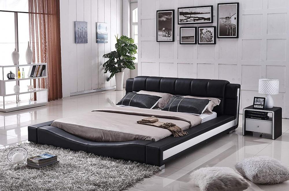 Thiết kế giường bọc da có tính thẩm mỹ cao nhờ sự pha trộn màu sắc đen và trắng. Không những thế, thiết kế này còn mang lại luồng năng lượng  tích cực cho giấc ngủ của bạn.