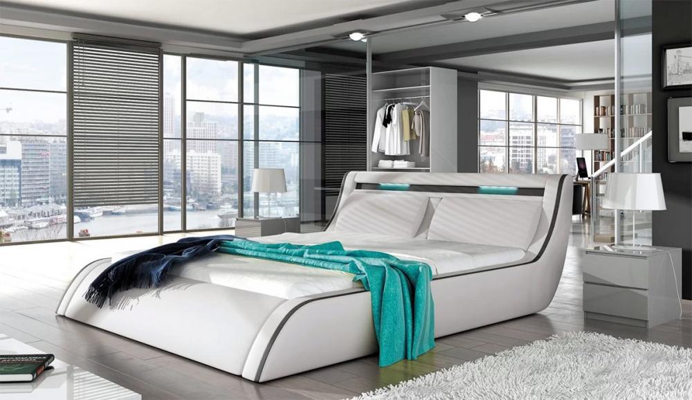 Một thiết kế giường đón đầu tương lai với thiết kế đèn led chiếu sáng thông minh. 