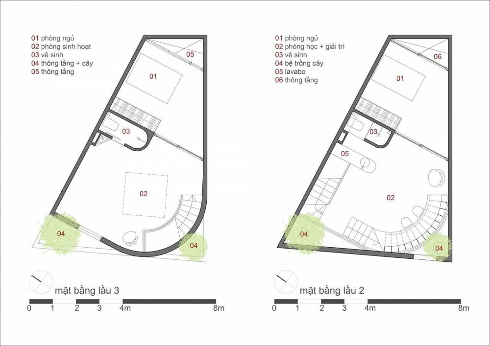 Sơ đồ thiết kế lầu 2 và 3