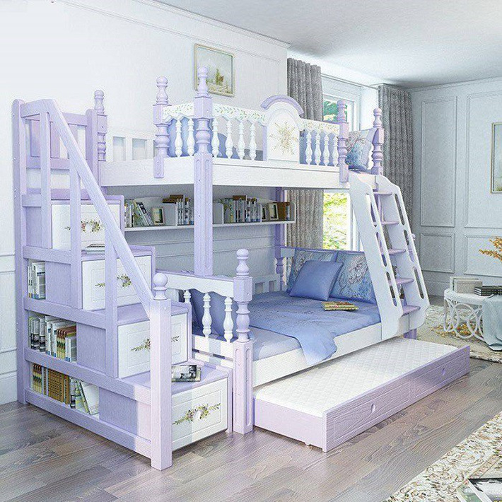 giường tầng màu tím oải hương