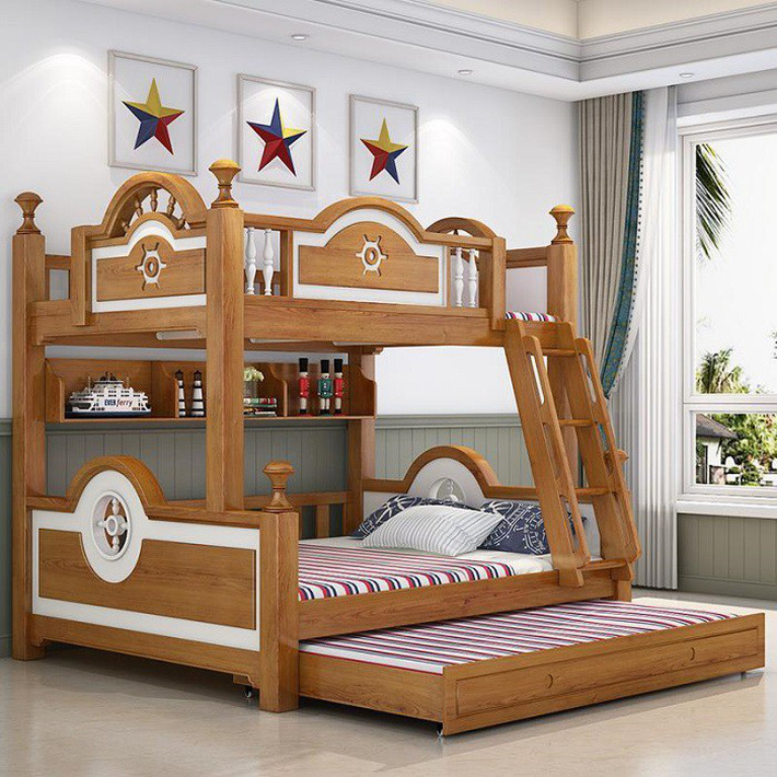 mẫu giường tầng bằng gỗ chắc chắn