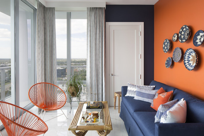 Ngôi nhà thêm sinh động nhờ điểm nhấn từ sắc cam