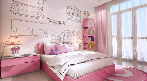 thiết kế nhà 3 tầng với phòng ngủ cho cho con gái lớn