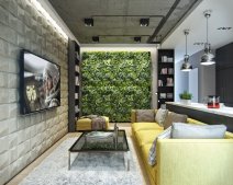 Bức tường cây xanh mang vẻ đẹp thiên nhiên đến với căn hộ hiện đại
