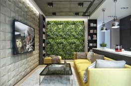 Bức tường cây xanh mang vẻ đẹp thiên nhiên đến với căn hộ hiện đại