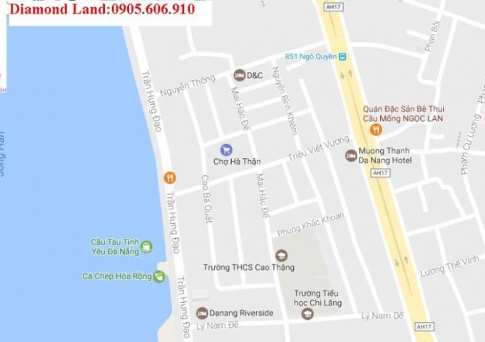 Bán đất đường An Mỹ, Đà Nẵng khu cầu Rồng đối diện cầu Tình Yêu, phía sau đường Trần Hưng Đạo