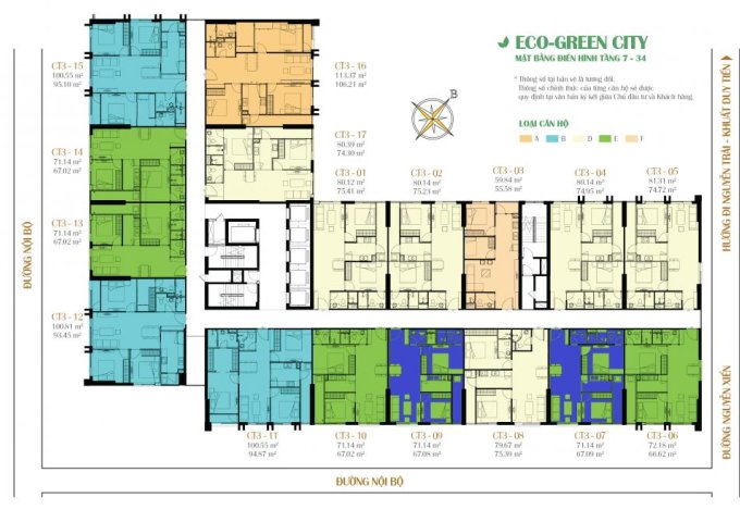 Mua ngay kẻo mất căn hộ Eco Green City tầng trung cao, 3PN, 100.55m2, giá cực tốt 27.5 tr/m2