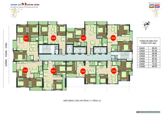 Chính chủ muốn bán gấp căn 02 diện tích 81,5m2 tầng 11 chung cư 89 Phùng Hưng, giá: 17tr/m2 có TL