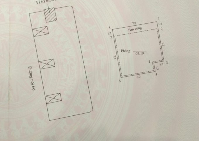 Bán căn hộ tập thể Đầm Trấu 1,8 tỷ, 63m2, bán hạ giá