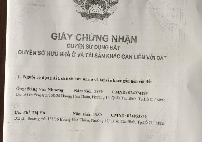 Bán nhà 56/9 Văn Chung, phường 13, Tân Bình