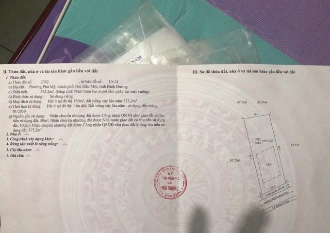 Bán đất phường Phú Mỹ, mặt tiền đường DX028, Thủ Dầu Một, Bình Dương