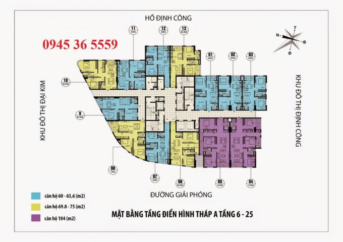 Bán căn góc CT36A Dream Home Định Công, căn 1108, DT 75m2, căn góc, full nội thất, giá 2.050 tỷ