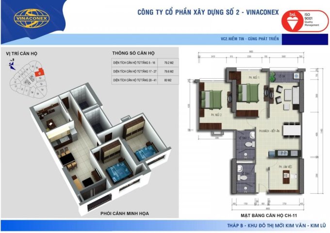 Chính chủ cần bán gấp căn hộ 2311 tòa B Vinaconex 2, Kim Văn Kim Lũ, Nguyễn Xiển, giá chỉ 23,8tr/m2