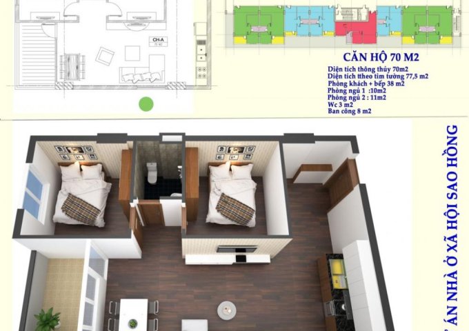 Bán căn hộ chung cư tại Đường Quốc lộ 18, Quế Võ,  Bắc Ninh diện tích 70m2  giá 8 Triệu/m²