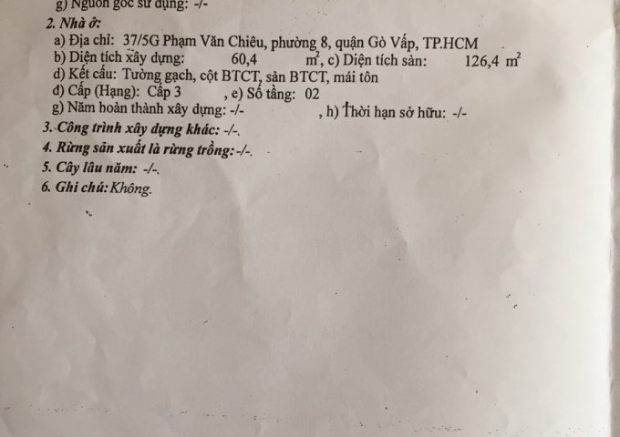 Bán nhà hẻm 439/9 Cây Trâm, Phường 8, Quận Gò Vấp, 4 x 17m, 1 trệt 1 lầu, giá 4,5 tỷ