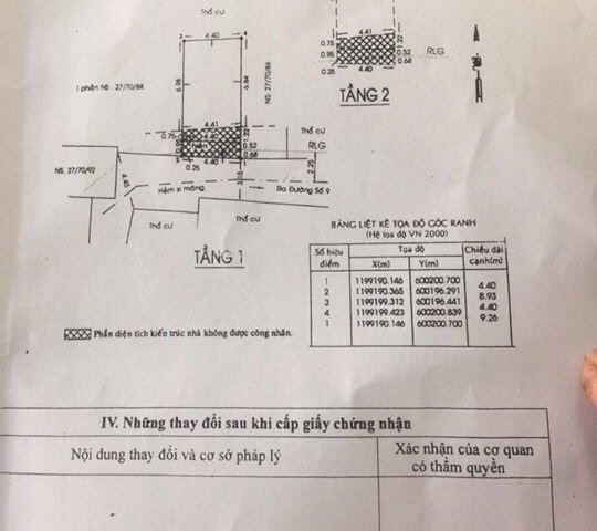 Bán nhà hẻm 27/70/88 đường Số 9, Phường 16, Quận Gò Vấp, 4,4 x 10m, 1 trệt 1 lầu, giá 2,45 tỷ