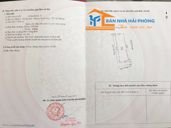 Bán đất thôn 2, xã Bắc Sơn, huyện An Dương, Hải Phòng