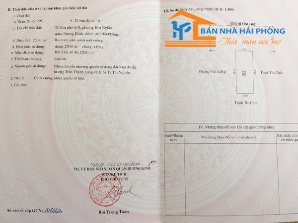 Bán đất thôn 2, xã Bắc Sơn, huyện An Dương, Hải Phòng