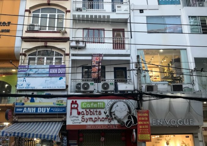 Cho thuê nhà mặt tiền 386 Võ Văn Tần, P5, Q3