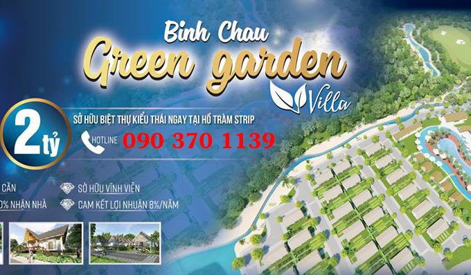 Bán biệt thự kiểu Thái Bình Châu Green Garden Villa Vũng Tàu-LH:090 370 1139