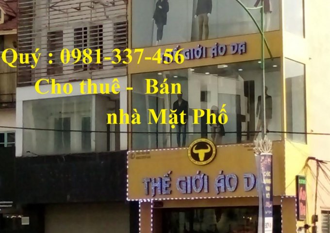 Cho thuê nhà mặt phố Nguyễn Trãi 1350m2 mt:15m 145tr/th Quý mặt phố 0981337456