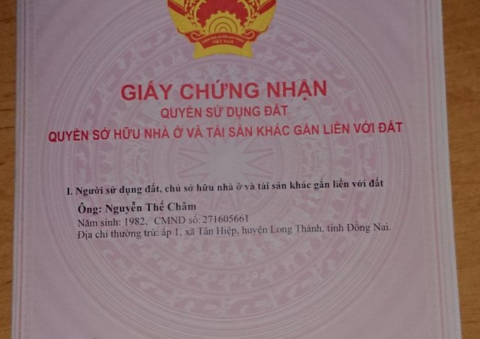 Bán đất ấp 4, xã Hắc Dịch, Tân Thành, Bà Rịa Vũng Tàu