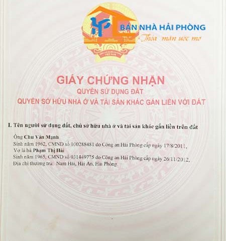 Chuyển nhượng lô đất số 135 khu tái định cư Nam Hải 2, phường Nam Hải, quận Hải An, Hải Phòng