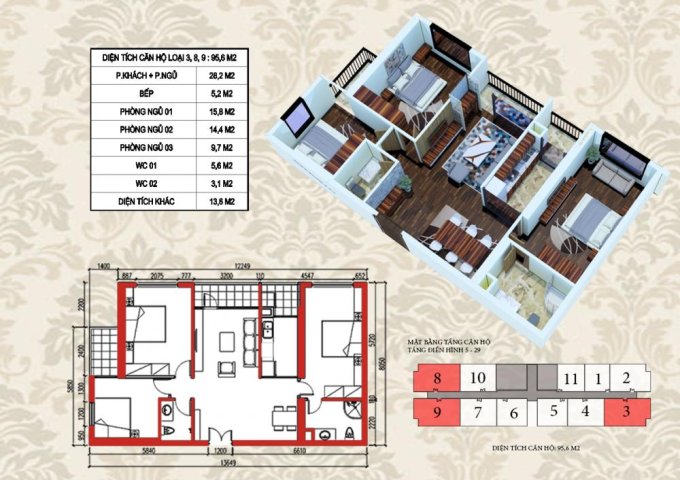 Bán chung cư cao cấp chung cư Hoàng Gia New Melbourne  giá chỉ 17tr/m nội thất cơ bản