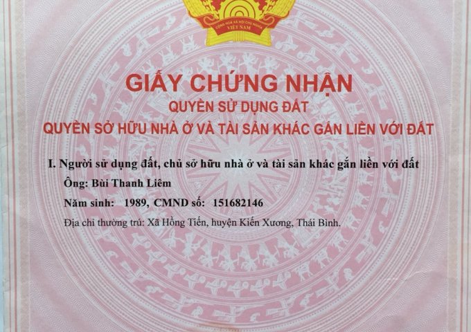 Bán đất tại Xã Thanh Nê, Kiến Xương,  Thái Bình diện tích 90m2  giá 550 Triệu