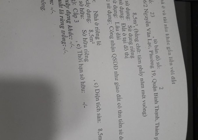 Bán nhà hẻm 36/2 Nguyễn Văn Lạc (1,7 x 6,2m), 1 trệt, 1 lầu