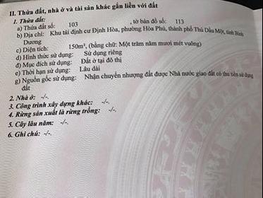 Bán đất tái định cư Định Hòa, mặt tiền đường 7B, DT: 5,5x27m, thổ cư 100%